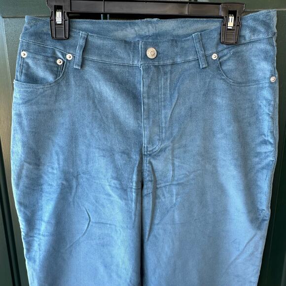 NWOT Denim & Co. QVC Adaptive Slim Straight Corduroy Pant Sz 10 Aqua Stretch - Picture 3 of 9